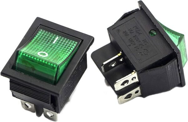 KCD4 SWITCH 4PIN ON-OFF GREEN BIG