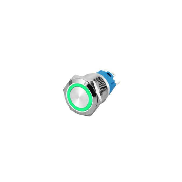 22MM 5P 12VDC ON-OFF METAL SWITCH WITH GREEN LIGHT