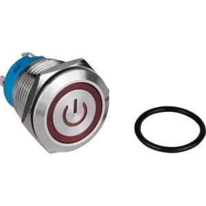 22MM 5P 12VDC ON-OFF METAL SWITCH WITH RED LIGHT