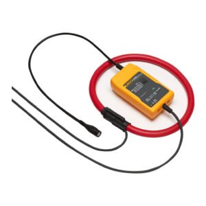 The Fluke i6000s Flex AC Current Probe is a versatile and efficient tool for measuring AC currents up to 6000 A using the Rogowski principle. This probe is designed for use with oscilloscopes, recorders, or data loggers and is particularly useful due to its flexible and lightweight measuring head, which simplifies installation in hard-to-reach areas.