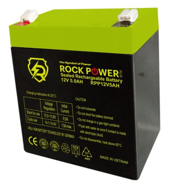 12v 5.0 ah battery rock power