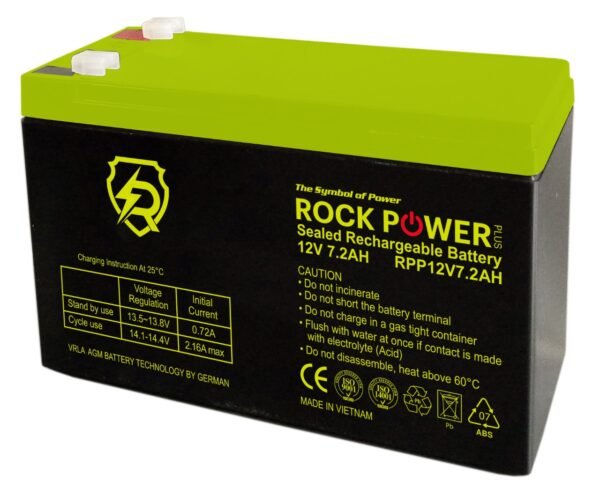 12V 7.2 AH Rock Power battery