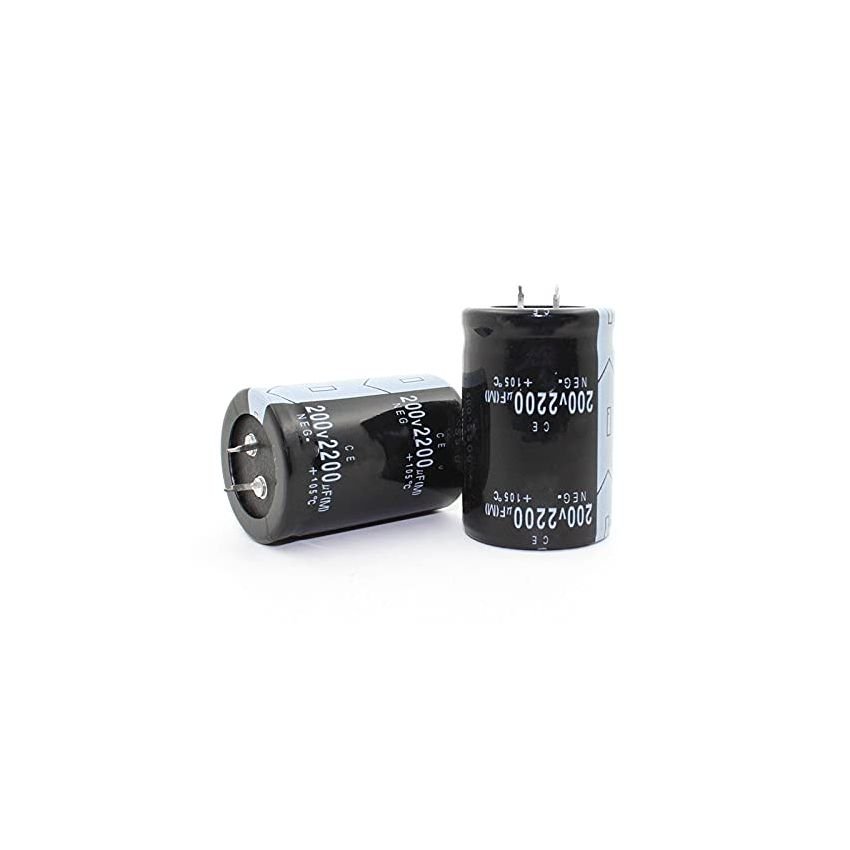 2200uF 200V Electrolytic Capacitor, High Voltage, Radial Lead