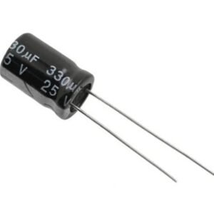 330uF 25V Electrolytic Capacitor, Radial Lead